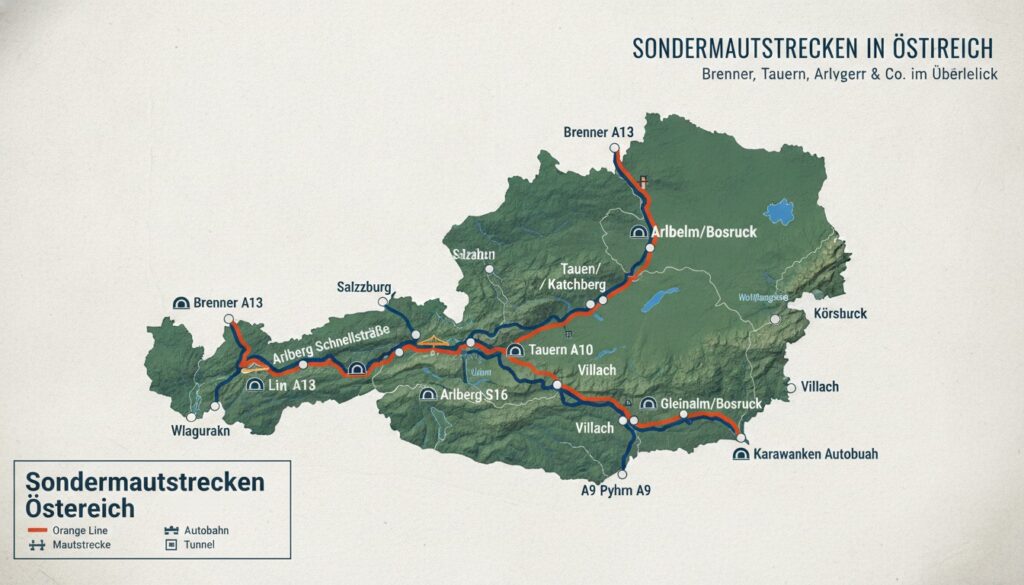Sondermautstrecken in Österreich: Brenner, Tauern, Arlberg und Co. im Überblick
